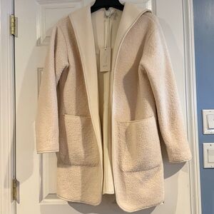 NWT Joie Sherpa like Long Jacket with hood